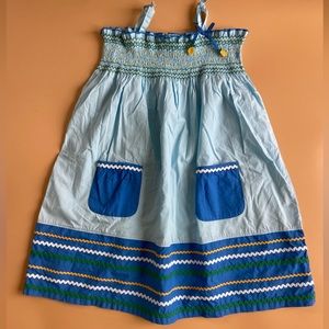 Girls sweet cotton color block dress